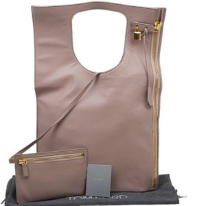 TOM FORD Alix Leather Padlock & Zip Fold-over bag
